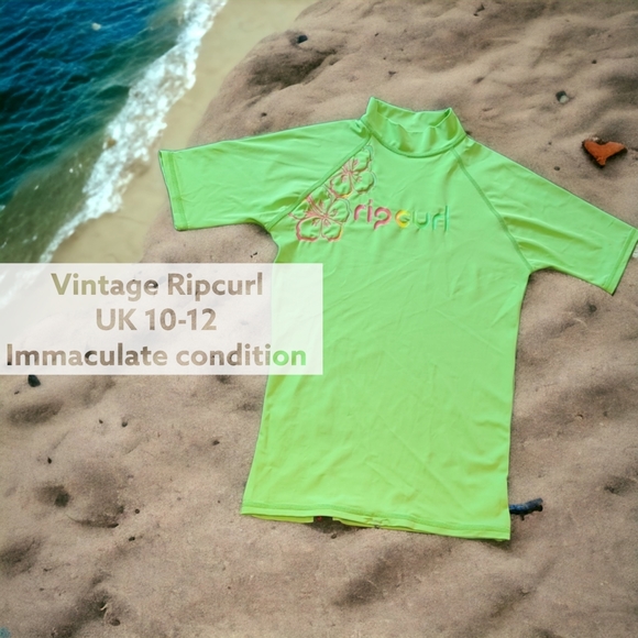 Immaculate vintage RipCurl surf top rash tee T-shirt Y2K surfing, collectible - Picture 14 of 14